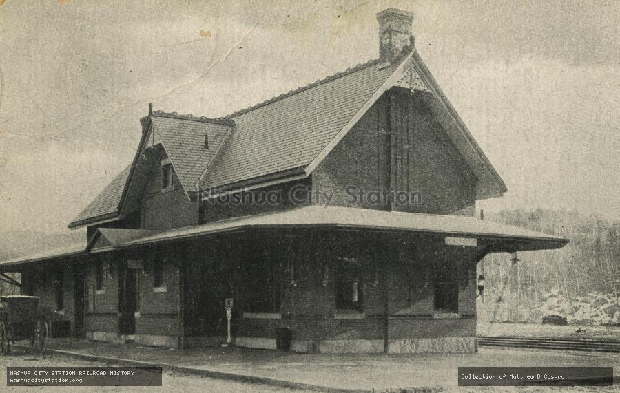 Postcard: Railroad Station, Wilton, N.H.